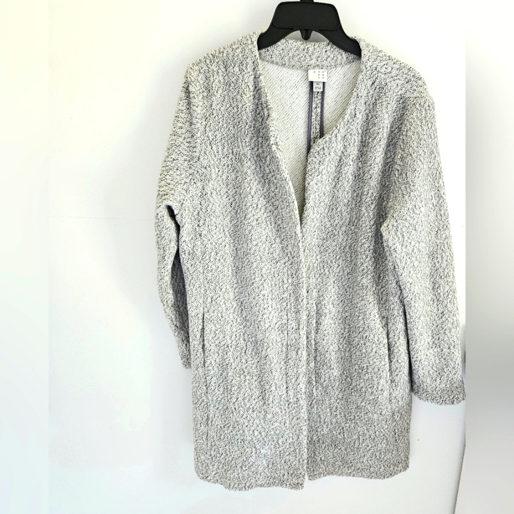 A New Day cardigan texture gray open long jacket